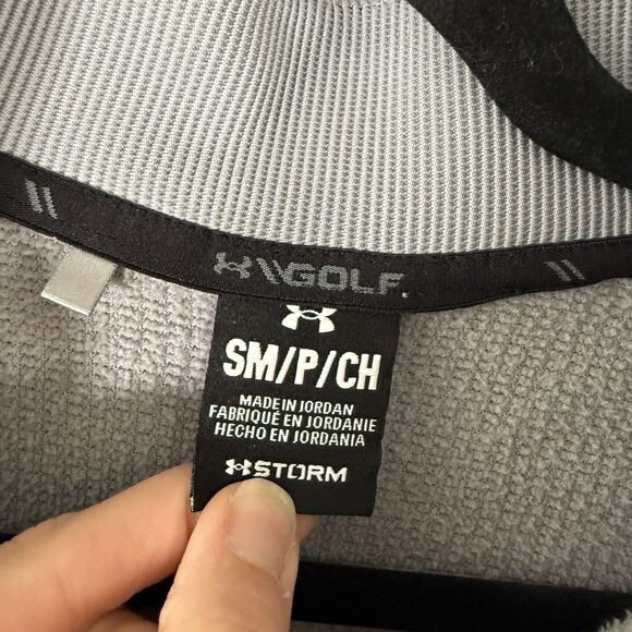 Under Armour Sweater Men's Small grey Pullover 1/4 Zip Long Sleeve Storm - Picture 5 of 12